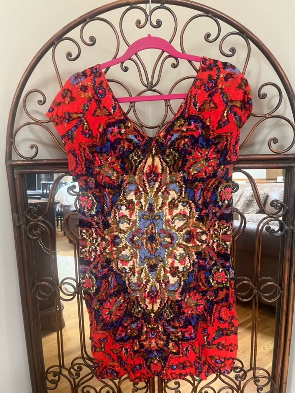 Maeve Red Multicolor V‑Neck Printed dress - Picture 3 of 8